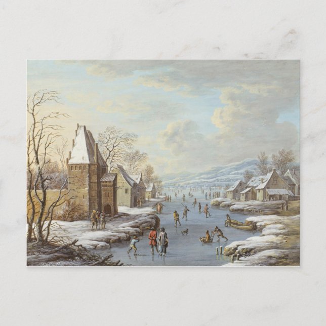 Vintager Winter Postkarte (Vorderseite)
