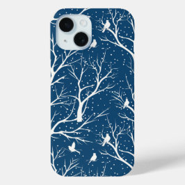 Vintager Winter Sky Weißer Vogelschutz Schneeflock Case-Mate iPhone Hülle