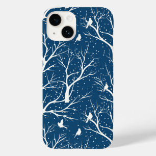 Vintager Winter Sky Weißer Vogelschutz Schneeflock Case-Mate iPhone 14 Hülle