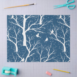 Vintager Winter Sky Weißer Vogelschutz Schneeflock Seidenpapier