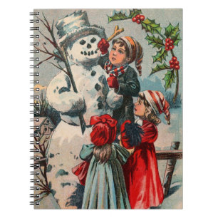 Vintager Winter-Spaß Notizblock