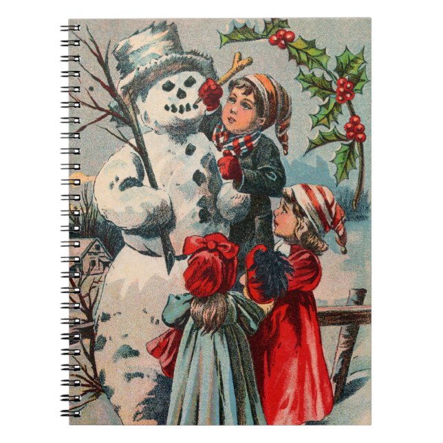 Vintager Winter-Spaß Notizblock (Vorderseite)
