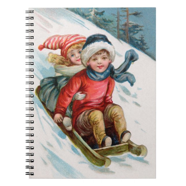 Vintager Winterspass Notizblock (Vorderseite)