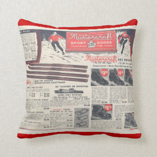 Vintager Wintersport, Skiwearanzeige Kissen