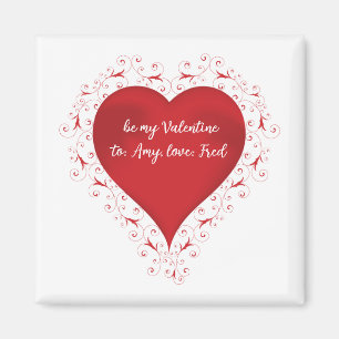Vintager Wirbler Tag des Roten Valentins Magnet