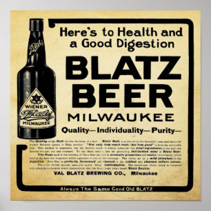 Vintager Wisconsin-Bier-Druck Poster
