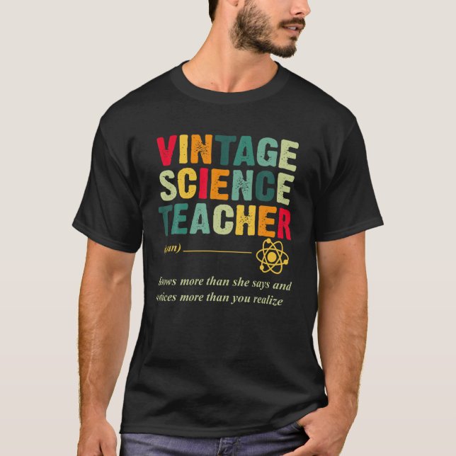 Vintager Wissenschaftslehrer Definition Funny Grap T-Shirt (Vorderseite)