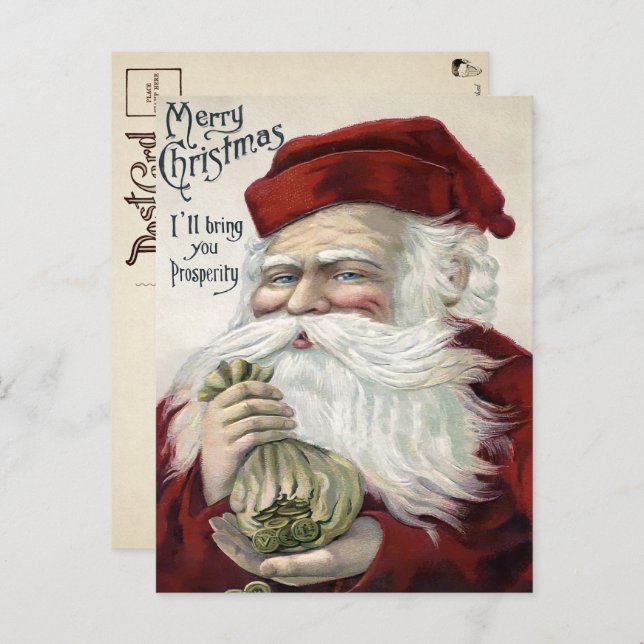 Vintager Wohlstand Weihnachten Postkarte  (Vorne/Hinten)