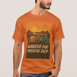 Vintager Wohnwagen mit Sonnen- und Abenteuerangebo T-Shirt