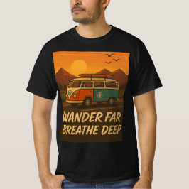 Vintager Wohnwagen mit Sonnen- und Abenteuerangebo T-Shirt