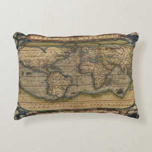 Vintager World Map Antique Atlas Zierkissen