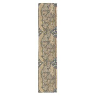 Vintager World Map Atlas Historisches Design Kurzer Tischläufer