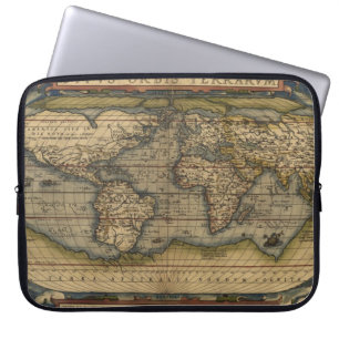 Vintager World Map Atlas Historisches Design Laptopschutzhülle
