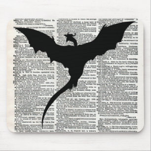 Vintager Wörterbuch-Papier-Drache mittelalterlich Mousepad