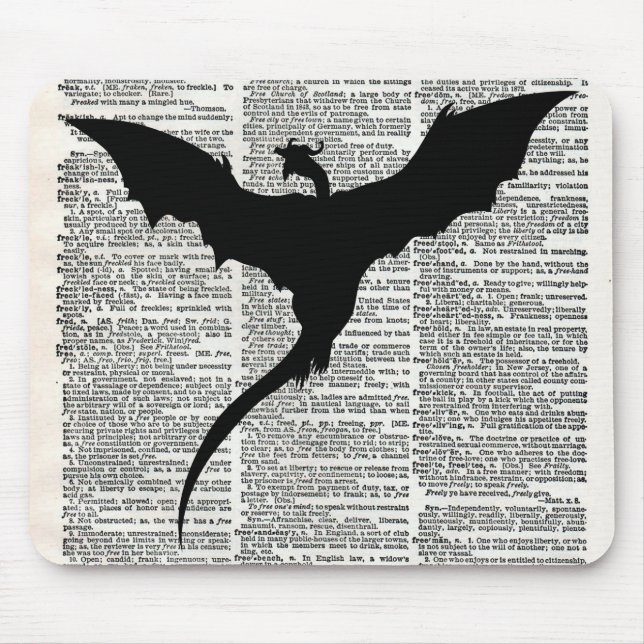 Vintager Wörterbuch-Papier-Drache mittelalterlich Mousepad (Vorne)