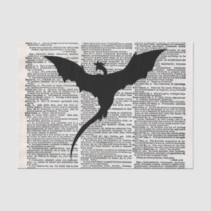 Vintager Wörterbuch-Papier-Drache mittelalterlich Seidenpapier