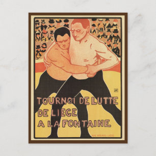 Vintager Wrestling Postkarte
