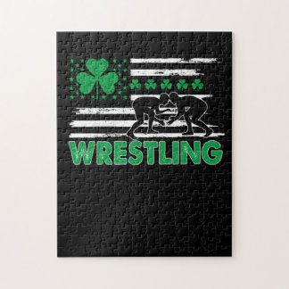Vintager Wrestling Sportmartial Art Green Gift Puzzle