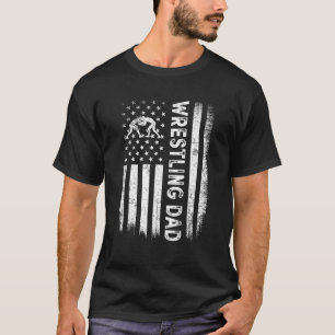Vintager Wrestling Vater USA Flag Retro Vathers Da T-Shirt