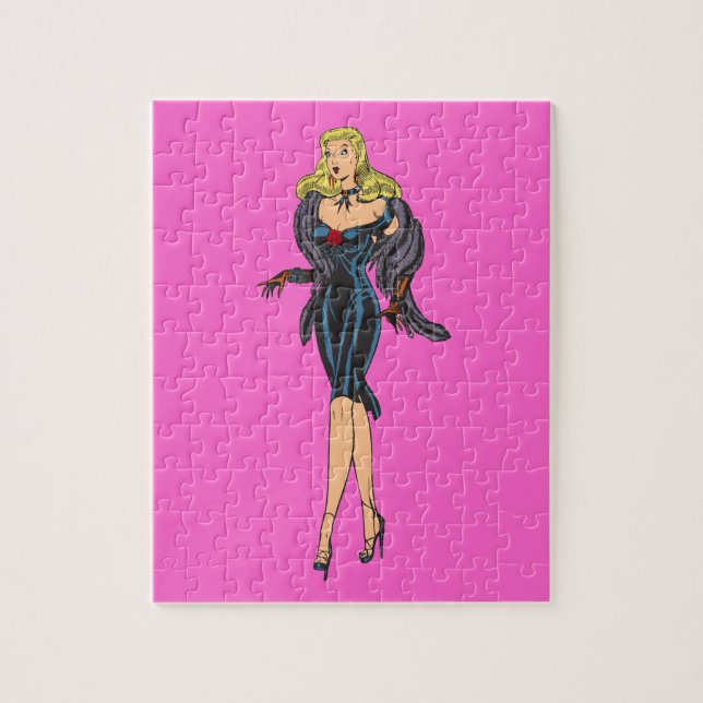 Vintager wunderschöner Glamour Girl Retro Blonde P Puzzle (Vertikal)
