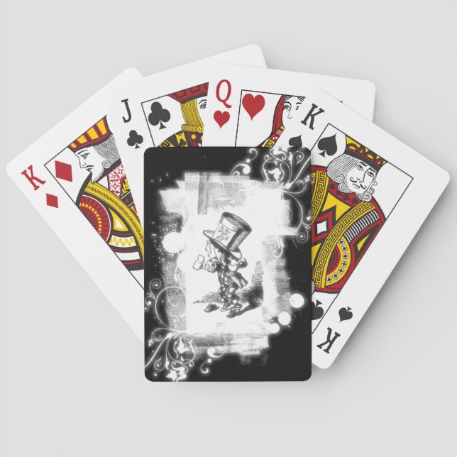 Vintager wütender Hutmacher Lewis Carroll Spielkarten (Rückseite)