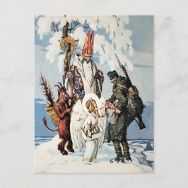 Vintager WW1 Weihnachtskrampus Postkarte