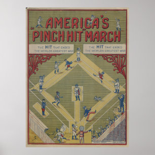 Vintager WWI-Baseball-Cartoon (1919) Poster