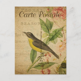 Vintager Yellow Bird Französische Karte