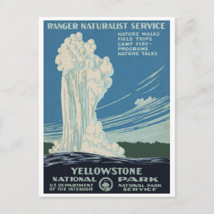 Vintager Yellowstone Nationalpark Alte Treue Postkarte