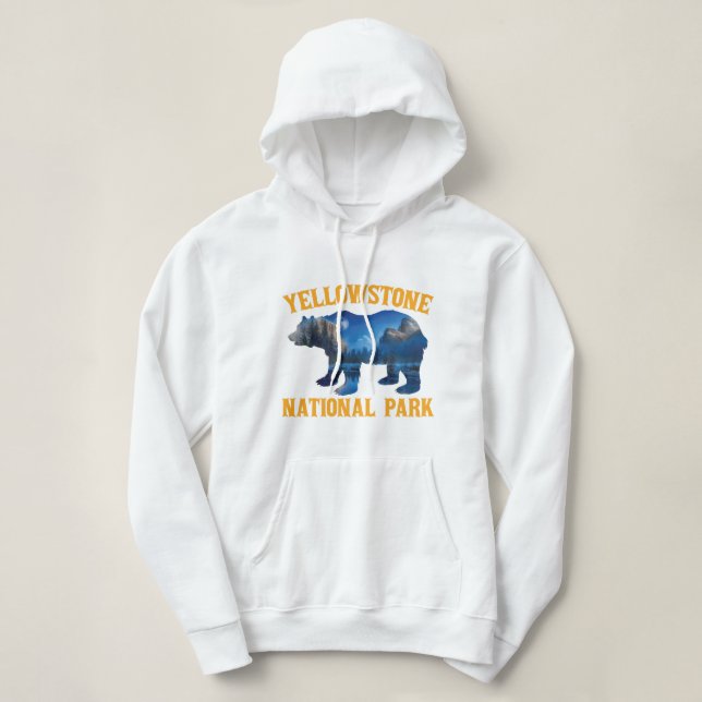 Vintager Yellowstone Nationalpark Bear Wyoming Hoodie (Design vorne)
