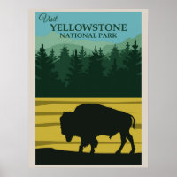 Vintager Yellowstone-Nationalpark Buffalo
