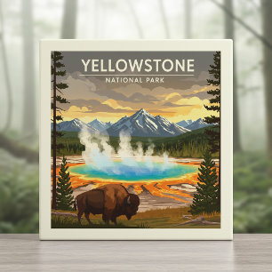 Vintager Yellowstone-Nationalpark Fliese