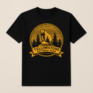 Vintager Yellowstone Nationalpark Grizzly Bär T-Shirt