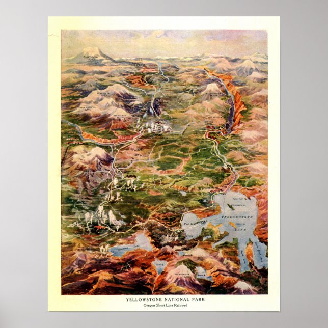 Vintager Yellowstone-Nationalpark Poster (Vorne)