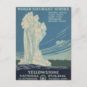 Vintager Yellowstone Nationalpark Postkarte