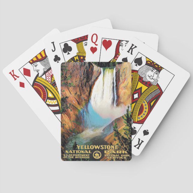 Vintager Yellowstone-Nationalpark Spielkarten (Rückseite)