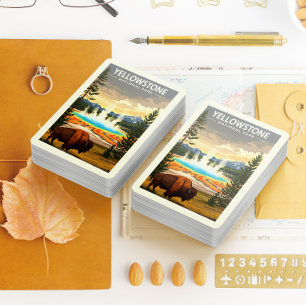 Vintager Yellowstone-Nationalpark Spielkarten