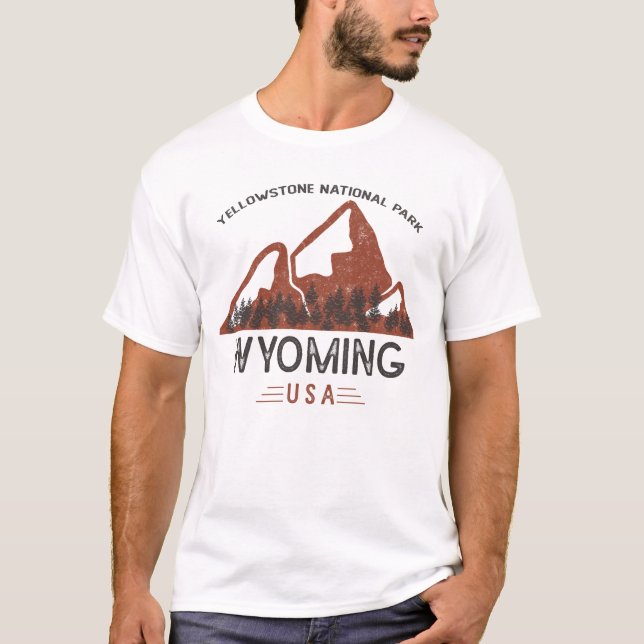 Vintager Yellowstone-Nationalpark T-Shirt (Vorderseite)