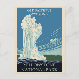 Vintager Yellowstone Nationalpark Wanderung Postkarte