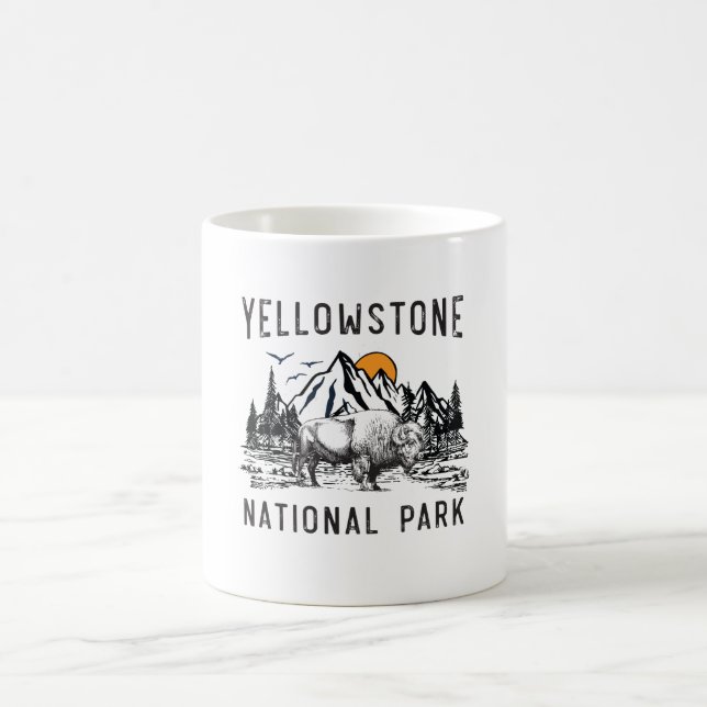Vintager Yellowstone Nationalpark Wyoming-Berg Kaffeetasse (Mittel)