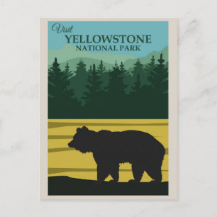 Vintager Yellowstone-Nationalparkbär Postkarte