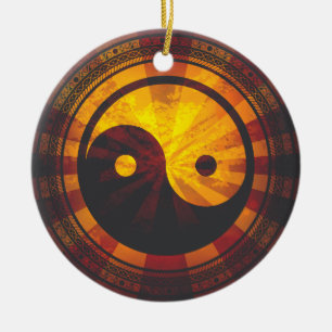 Vintager Yin Yang Keramikornament