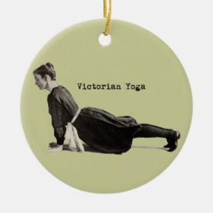 Vintager Yoga-Hund Keramikornament