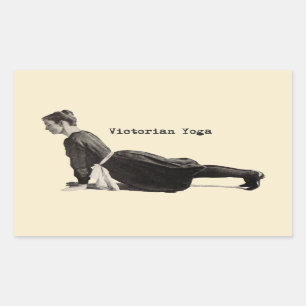 Vintager Yoga-Hund Rechteckiger Aufkleber