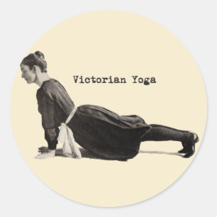 Vintager Yoga-Hund Runder Aufkleber