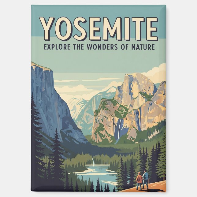 Vintager Yosemite-Nationalpark Halbkuppel Magnet (Vorderseite)