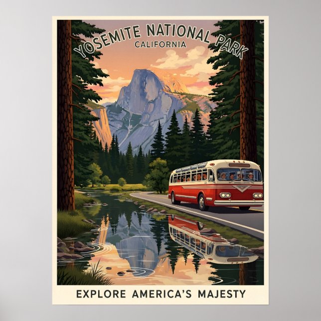 Vintager Yosemite-Nationalpark Poster (Vorne)