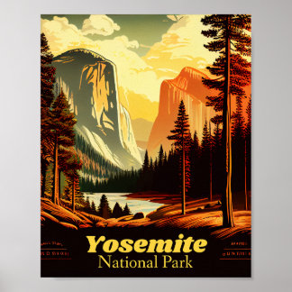 Vintager Yosemite-Nationalpark Poster