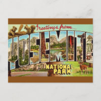 Vintager Yosemite Nationalpark Postkarte