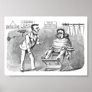 Vintager Zahnarzt, Zahnextrahierung ohne Schmerzen Poster